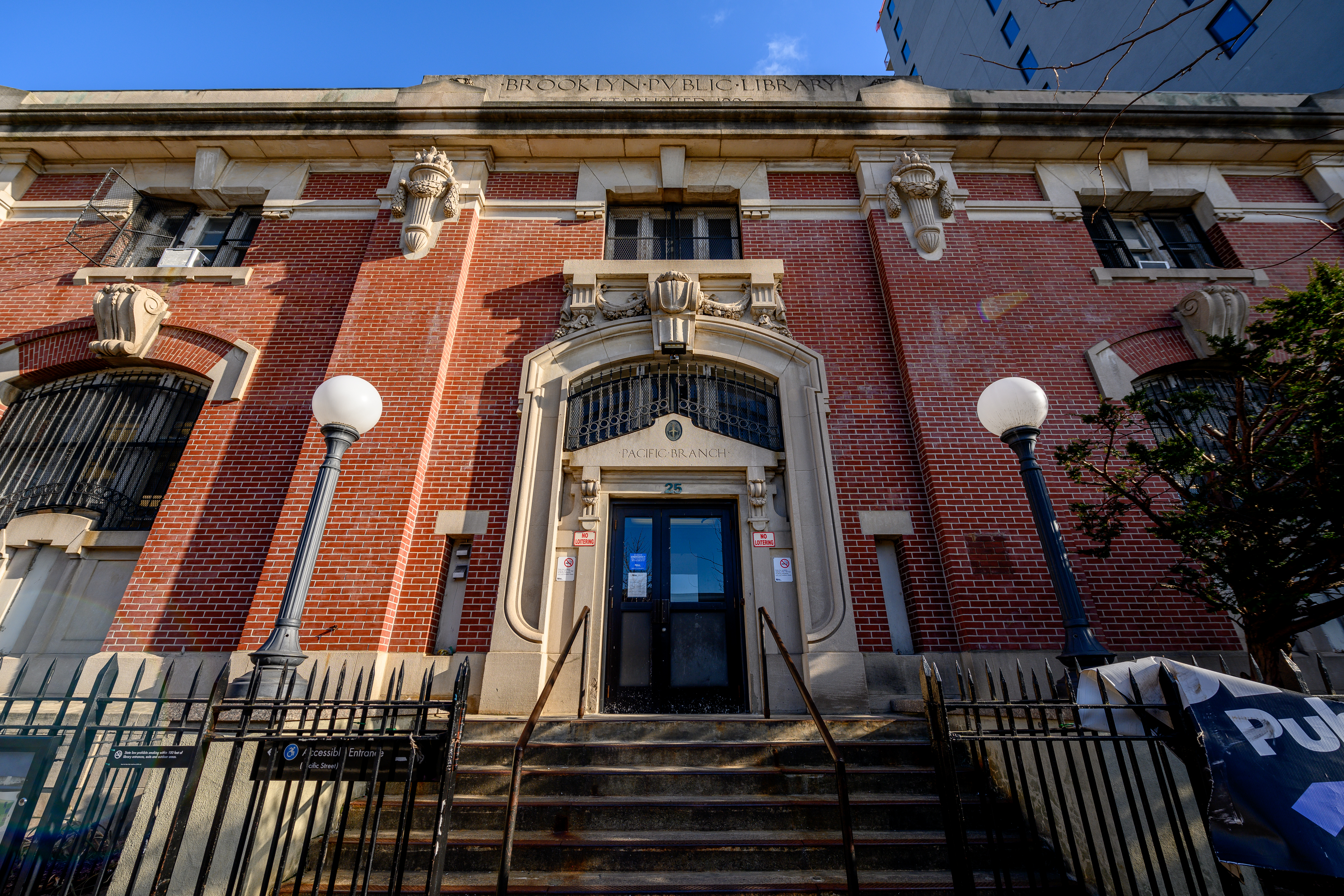 The first Carnegie Library constructed in Brooklyn, New York, opened in 1904 and is known as the <strong>Pacific Library</strong>. (Credit: Roy Rochlin/Getty Images)